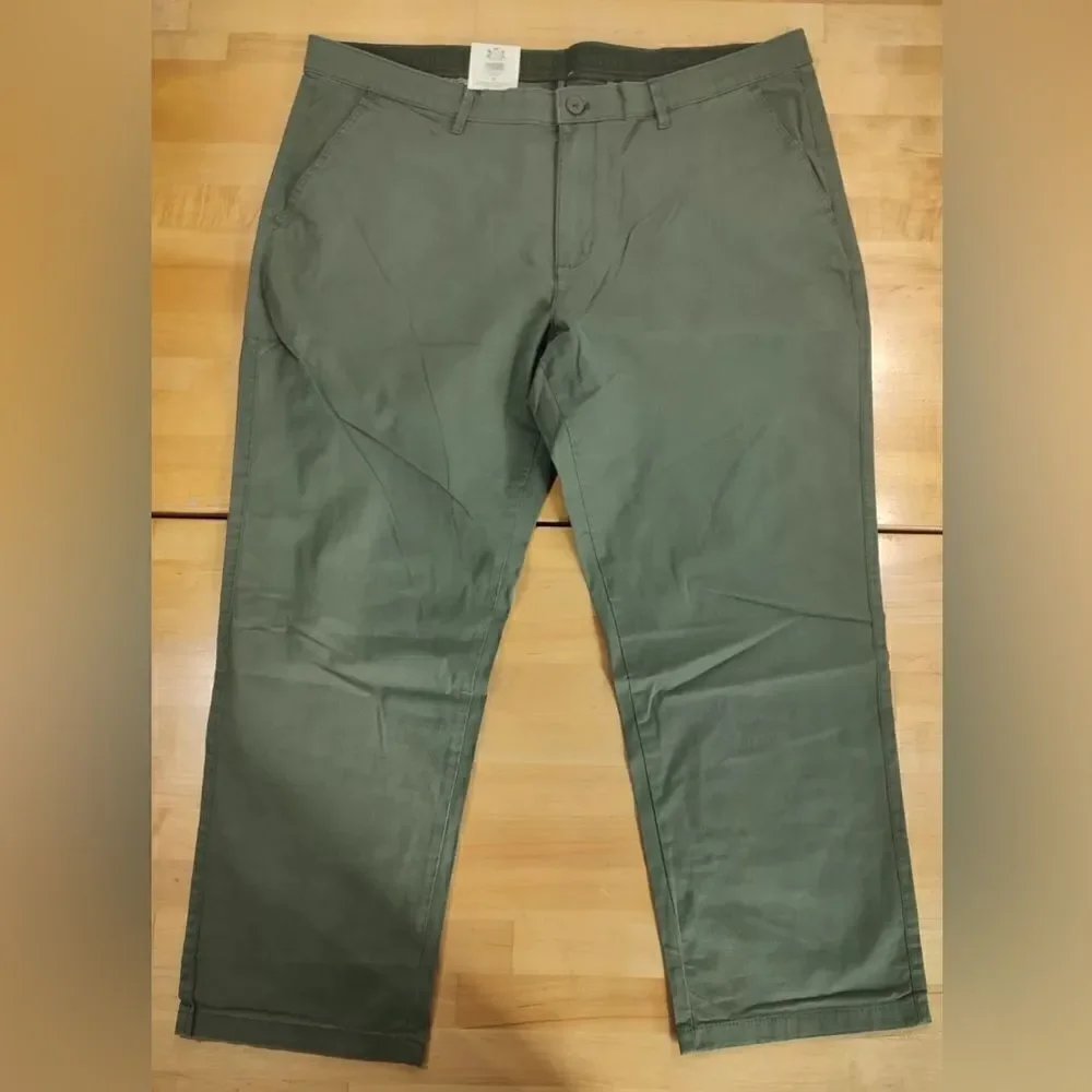 Men's English Laundry Stretch Twill Breeze Chino Straight Leg Green Pants 40x29